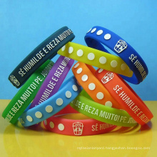 Embossed with color printing wristbands and raised color printed bracelets